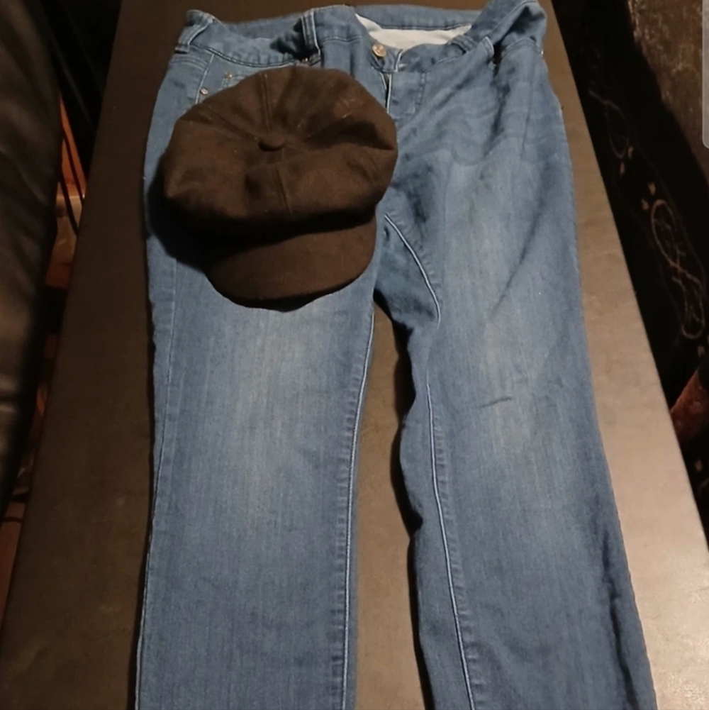 Celebrity Pink Skinny Jeans Dark Blue Size 16 and Black Bucket Hat Lot of 2